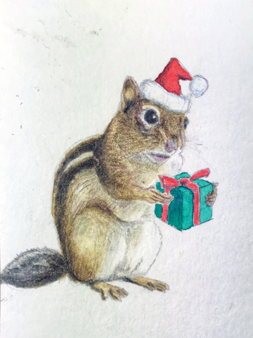 Chipmunk Santa (Prints only)